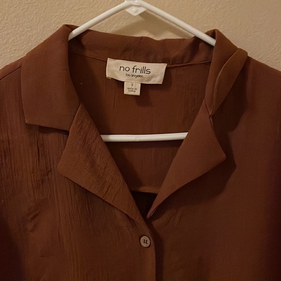 Brown blouse, only used about once or twice, size S - Picture 2 of 5